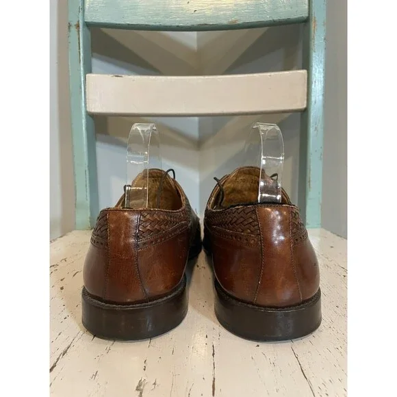 Mezlan Mens Size 10 M Salinas‎ Genuine Crocodile Brown Leather Shoes Cap Toe